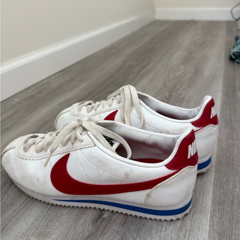 Nike Cortez Athletic Shoes White Red Blue